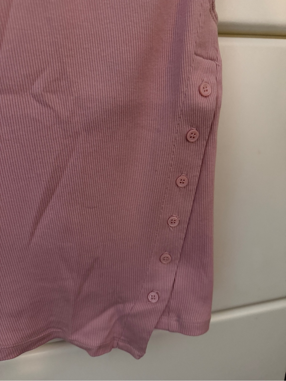 Reformation Pink Ribbed Side-Button Tank - Picture 2 of 4
